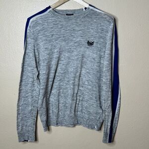 Diesel Sweater Mens Medium Gray Crew Neck Long Sleeve Cotton Lightweight Casual